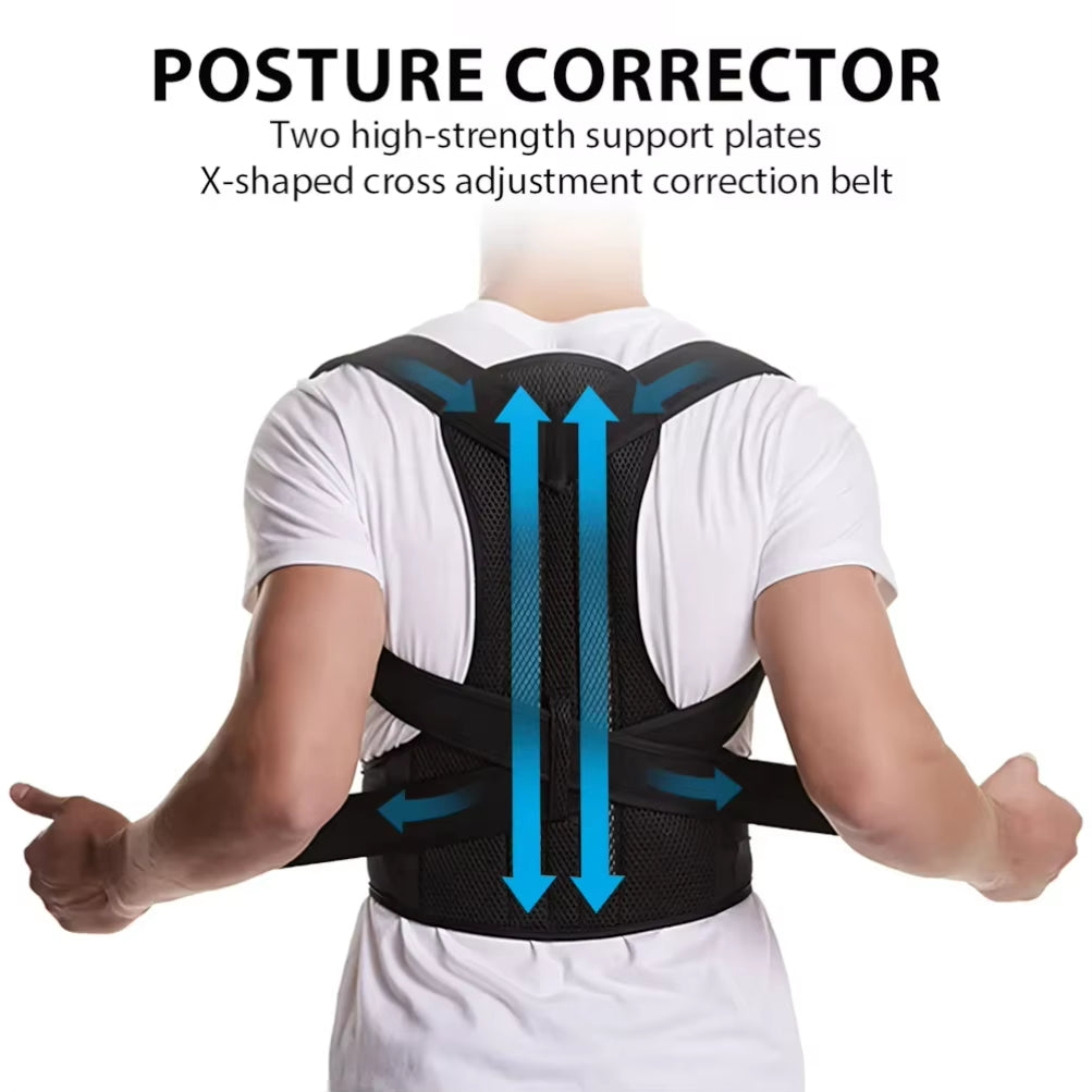 Posture Corrector for Men and Women, Adjustable Full Back Brace Support Shoulder Straightener for Improving Posture, Back Relief