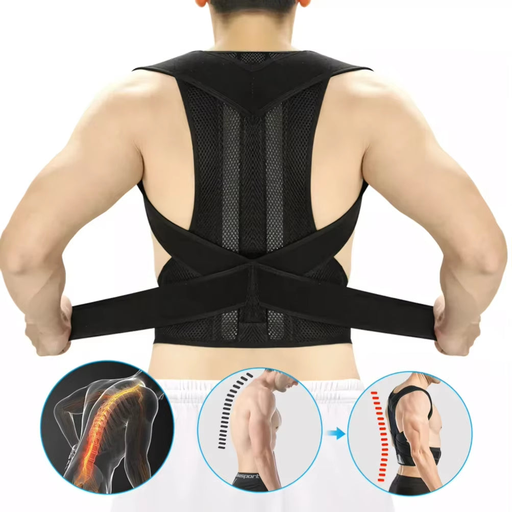 Posture Corrector for Men and Women, Adjustable Full Back Brace Support Shoulder Straightener for Improving Posture, Back Relief